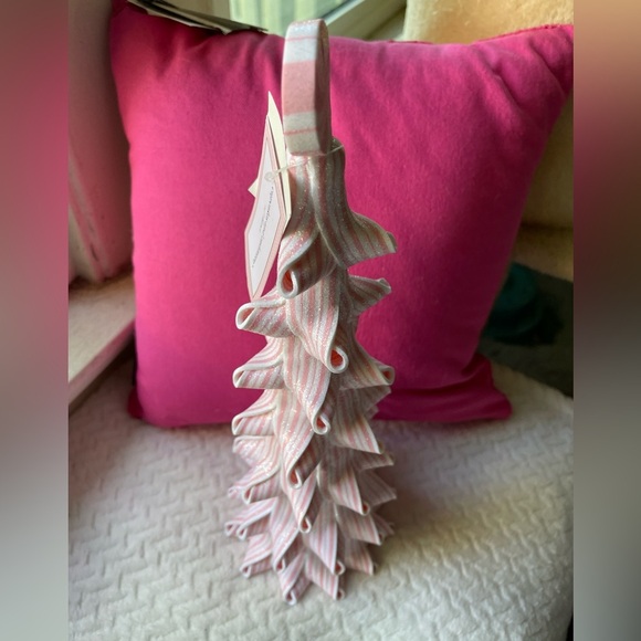 Cupcakes & Cashmere PINK Peppermint Striped Christmas Tree w/Glitter NWT - Picture 3 of 5